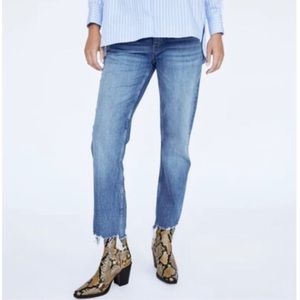 Zara Maternity Raw Hem Straight Leg Jeans NWT L